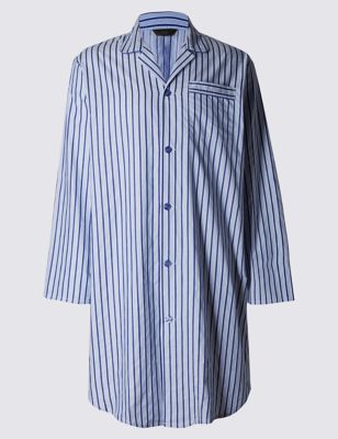 Pure Cotton Classic Striped Thermal Nightshirt